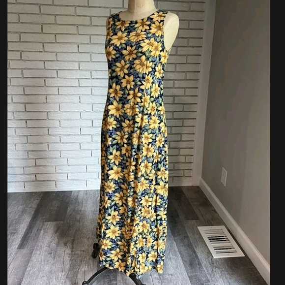 My Michelle Dresses & Skirts - 💛 Vintage 90's Yellow Floral Maxi dress with tie back juniors 11/12